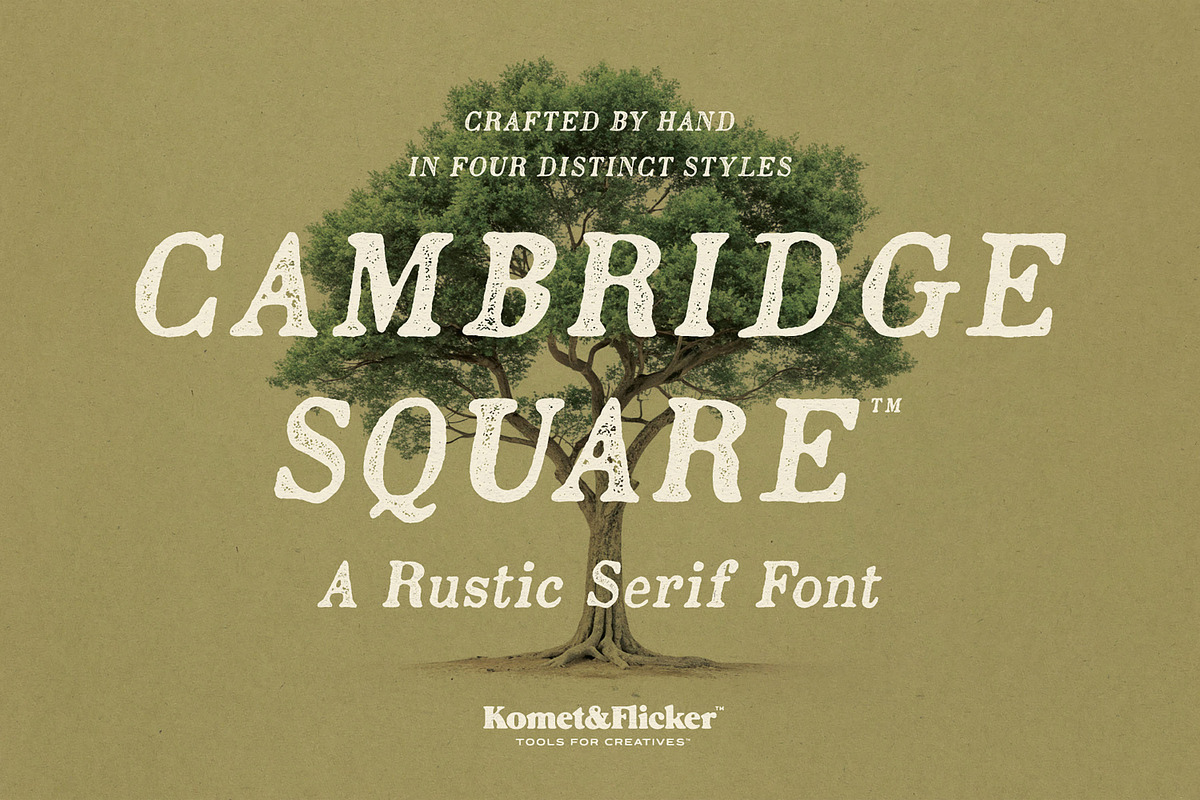 Cambridge Square - A Rustic Font, a Serif Font by Komet & Flicker (Photo 1 of 15)