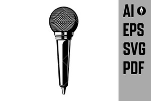 Illustration of retro microphone, an Object Graphic by Vectorhight