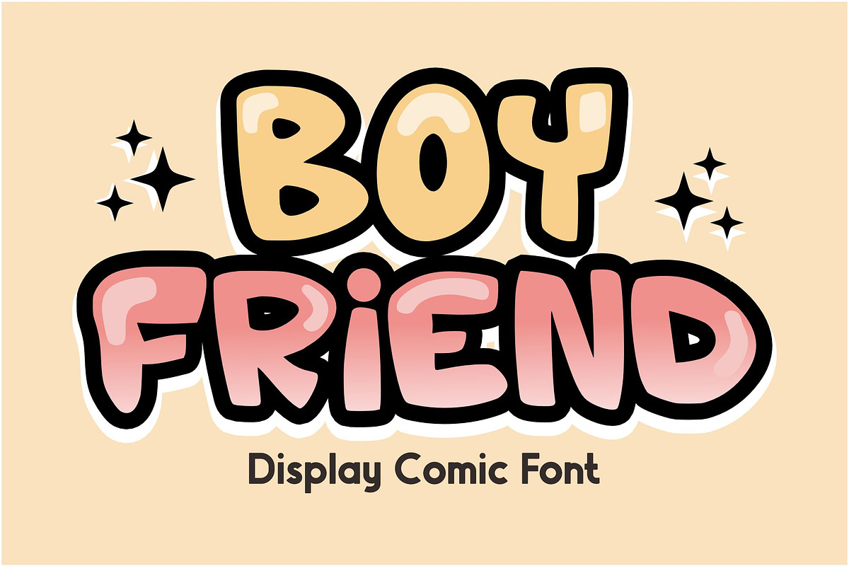 Boy Friend - Cartoon Font Types, a Font by KiddoGlyphs Studio (Photo 1 of 3)