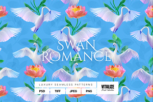 Swan Romance — Seamless Pattern