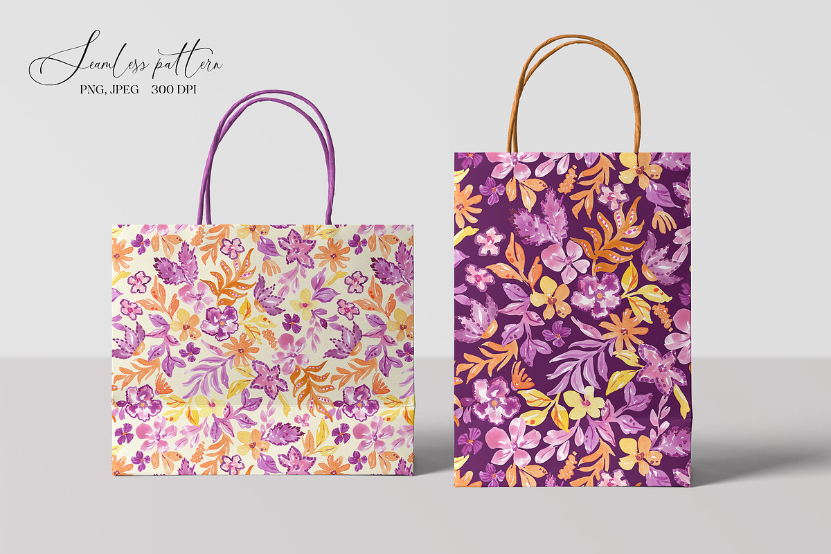 Purple Floral Seamless Pattern, a Pattern Graphic by SirenaArt (Photo 12 of 15)