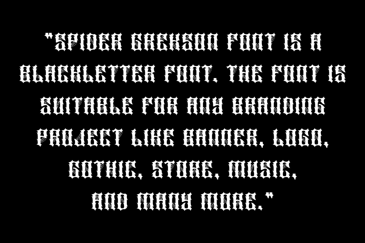 Spider Grekson - Artdeco Font, a Blackletter Font by Iqsiart Studio (Photo 4 of 12)