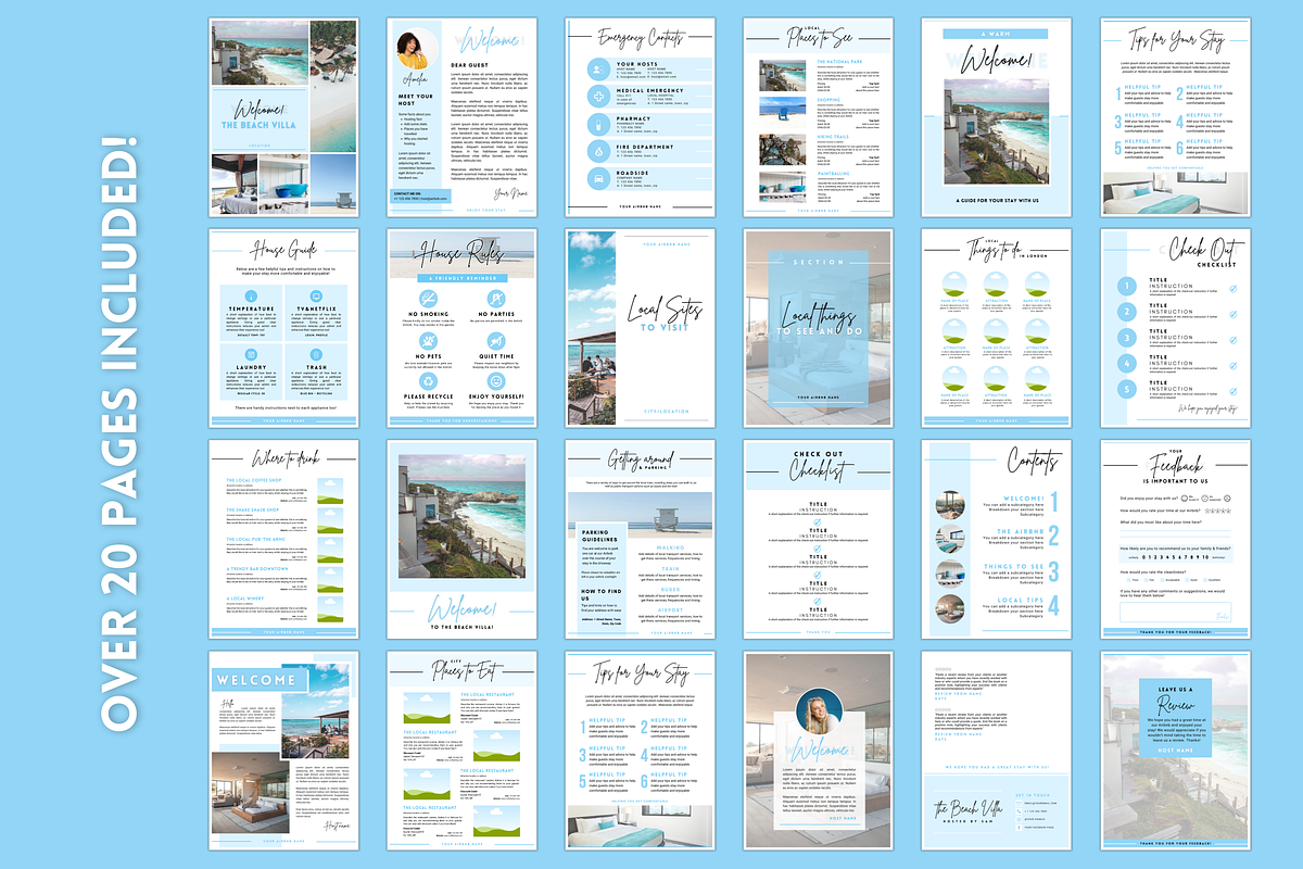 Airbnb Welcome Book Template - 20pgs, a Poster Template by Templatables (Photo 3 of 12)