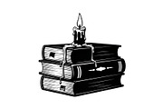 Vintage Book Stack Candle Bundle, an Illustration by jahid234 (Thumbnail 13 of 31)