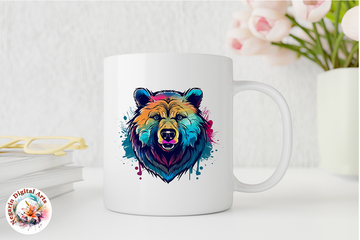 Watercolor Bear Logo Style, an Object Graphic by Negarin Digital Art (Photo 9 of 9)