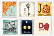 Halloween Postage Alphabet Clipart, an Illustration by Dream Creation (Thumbnail 4 of 6)