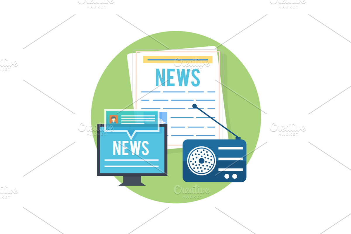 Mass media concept news radio