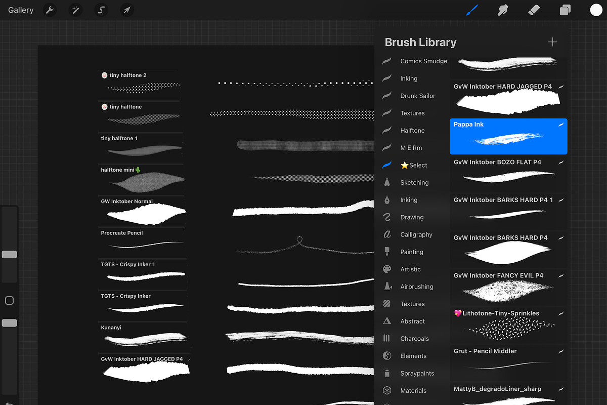 Curated brushes for Procreate, a Brush Add-On by Chak Hdz Market (Photo 2 of 6)