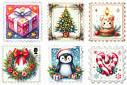Christmas Postage Stamp Png, an Illustration by Designking (Thumbnail 2 of 5)