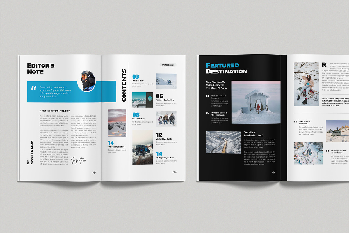 Winter Travel Magazine Template, a Magazine Template by NorthPeak (Photo 3 of 9)