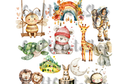 Watercolor Boho Baby Clipart, an Illustration by CraftCrateShop (Thumbnail 2 of 7)