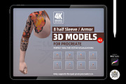 8 half Sleeve Procreate 3d Models v2, a Brush Add-On by Luuuka studio (Thumbnail 1 of 6)