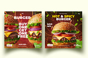 6 burger post  template design, a Social Media Template by graphic bakers (Thumbnail 5 of 6)