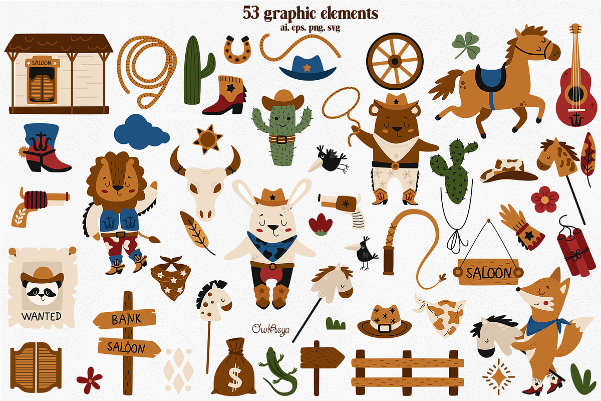 WILD WEST collection, a Graphic by owlasya (Photo 5 of 10)