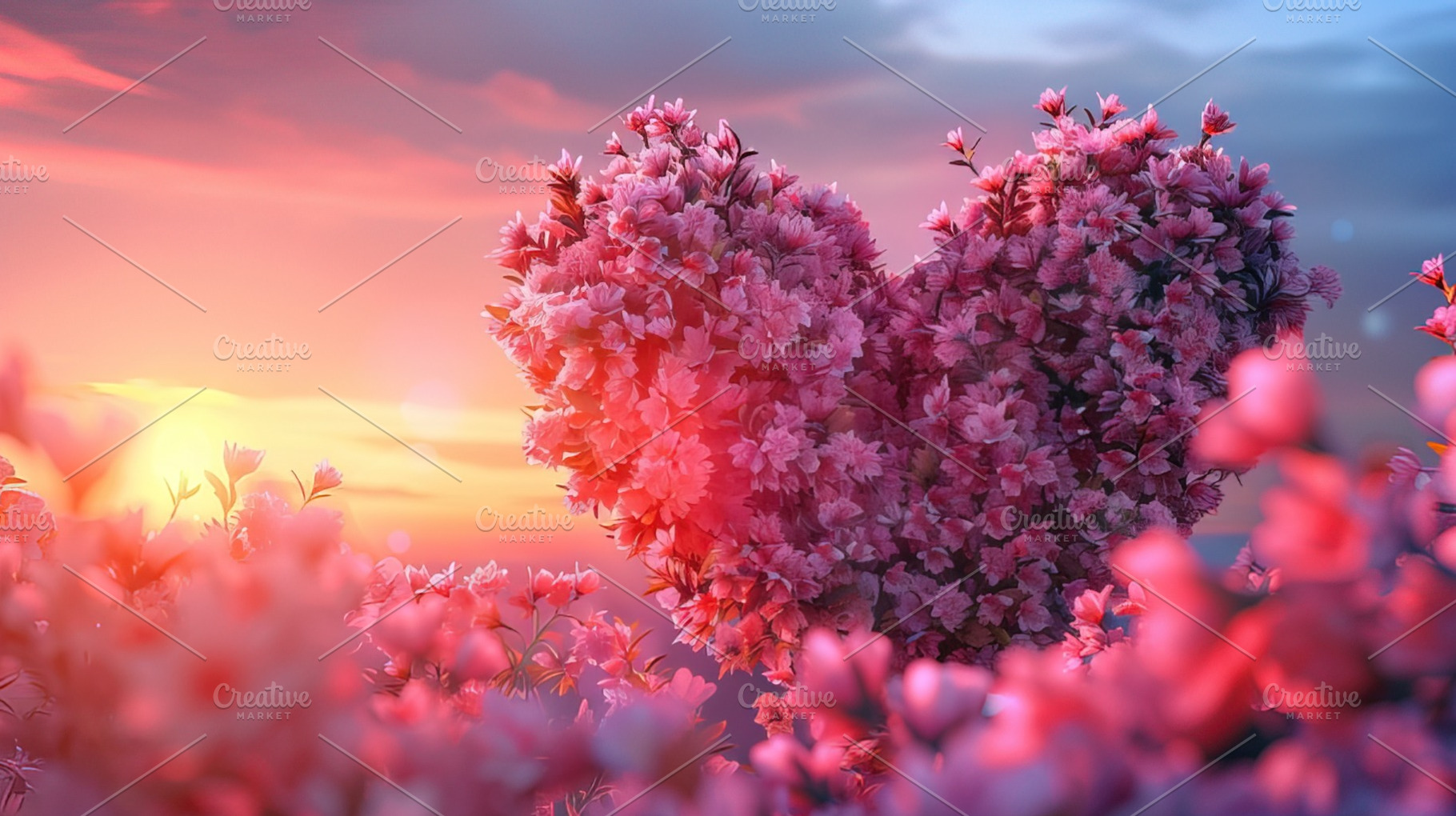 Heart Shaped Cherry Blossom at Sunset, a Nature Photo by Ales Munt