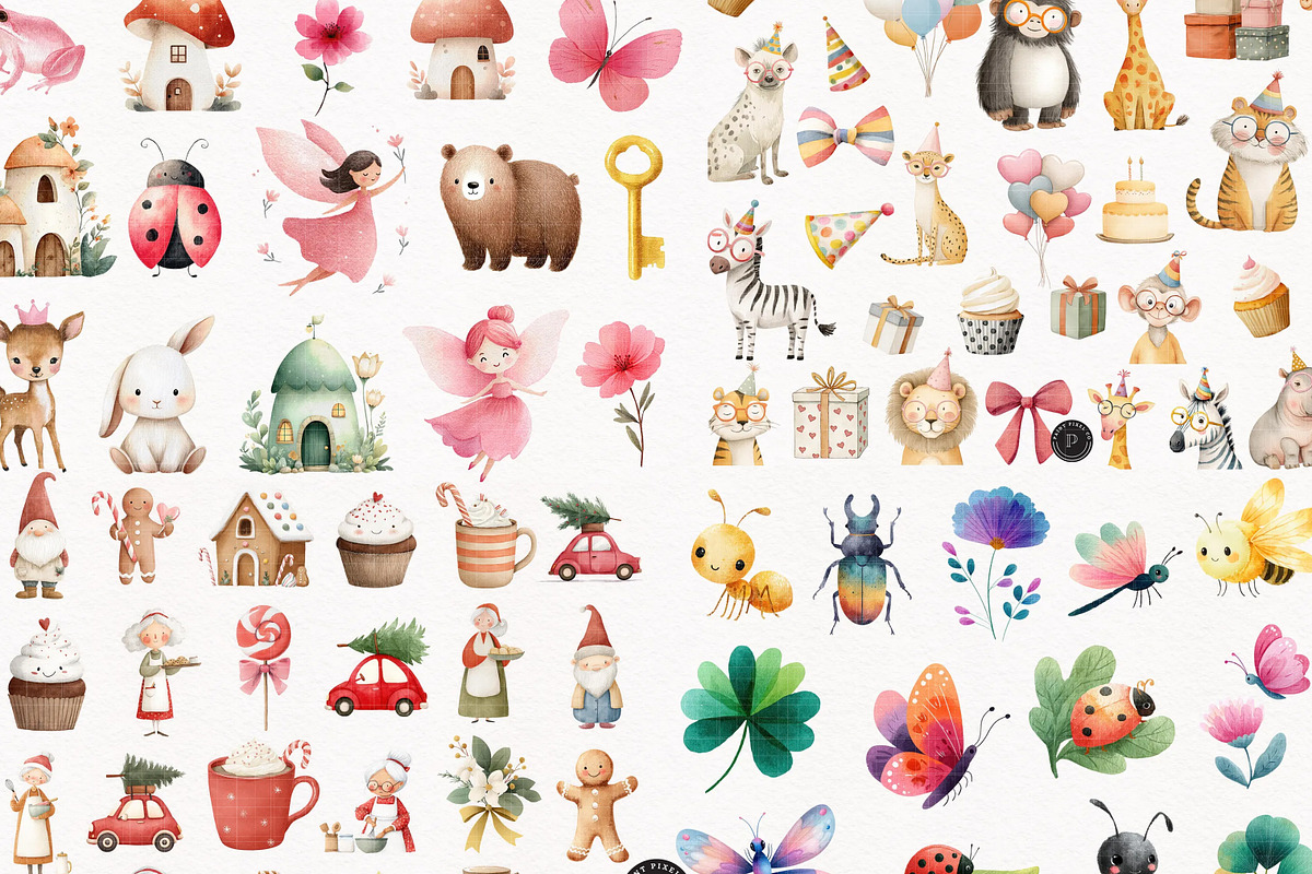 Nursery Clipart Mega Bundle, an Animal Illustration by PaintPixelCo (Photo 2 of 11)