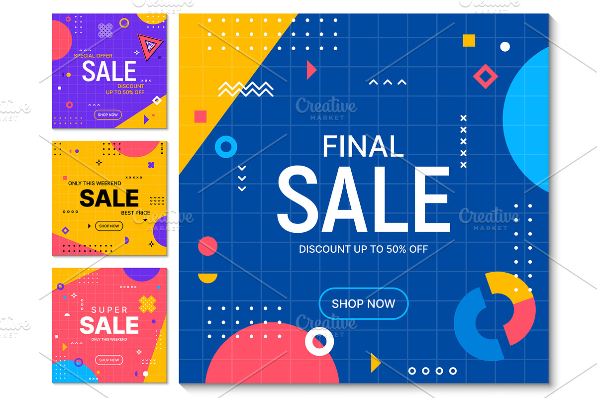 Sale banners, abstract pattern, a Decorative Illustration by Vector Tradition