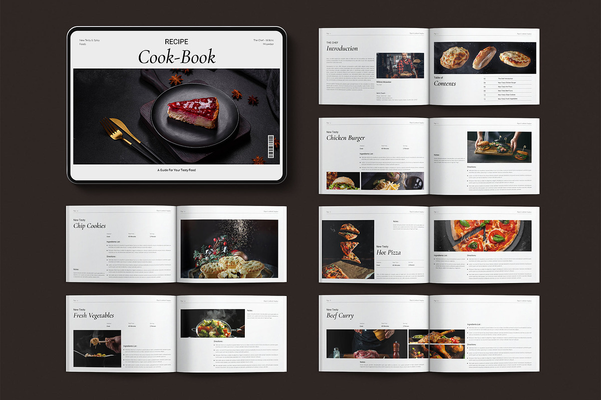 Digital Cook Book Template Landscape, a Brochure Template by E-Type (Photo 1 of 7)