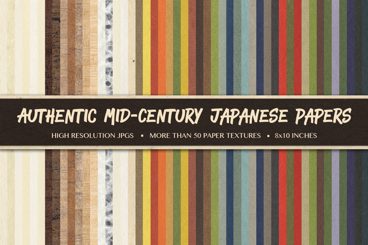50+ Mid-Century Japanese Papers, a Texture Graphic by Piddix Archives (Photo 1 of 4)