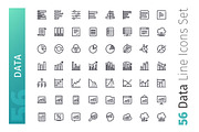 Data Line Icons Set, an Outline Icon by Voysla's Shop (Thumbnail 2 of 4)