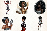 Retro Ebony Glam Clipart, an Illustration by DreamCafeArt (Thumbnail 5 of 6)