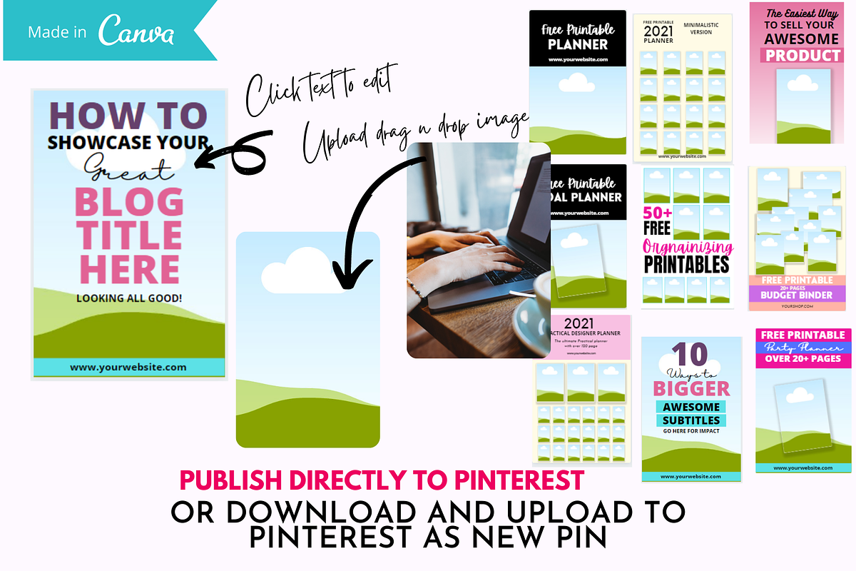 Pinterest Templates for Canva, a Social Media Template by artinspirestudio (Photo 4 of 5)
