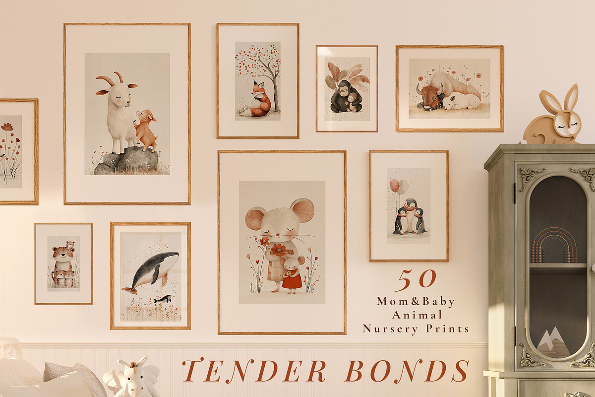 Tender Bonds–Mom&Baby Animal Prints, a Graphic by Alona Roshka (Photo 1 of 14)