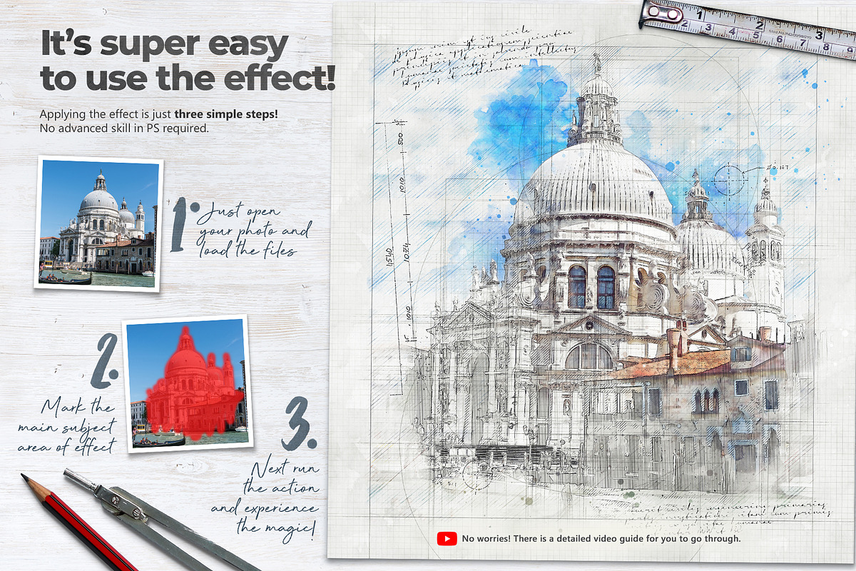 Architecture Sketch PS Action, an Action Add-On by IndWorks Design (Photo 3 of 10)