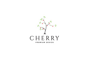 Plant Fruit Cherry Pots Logo