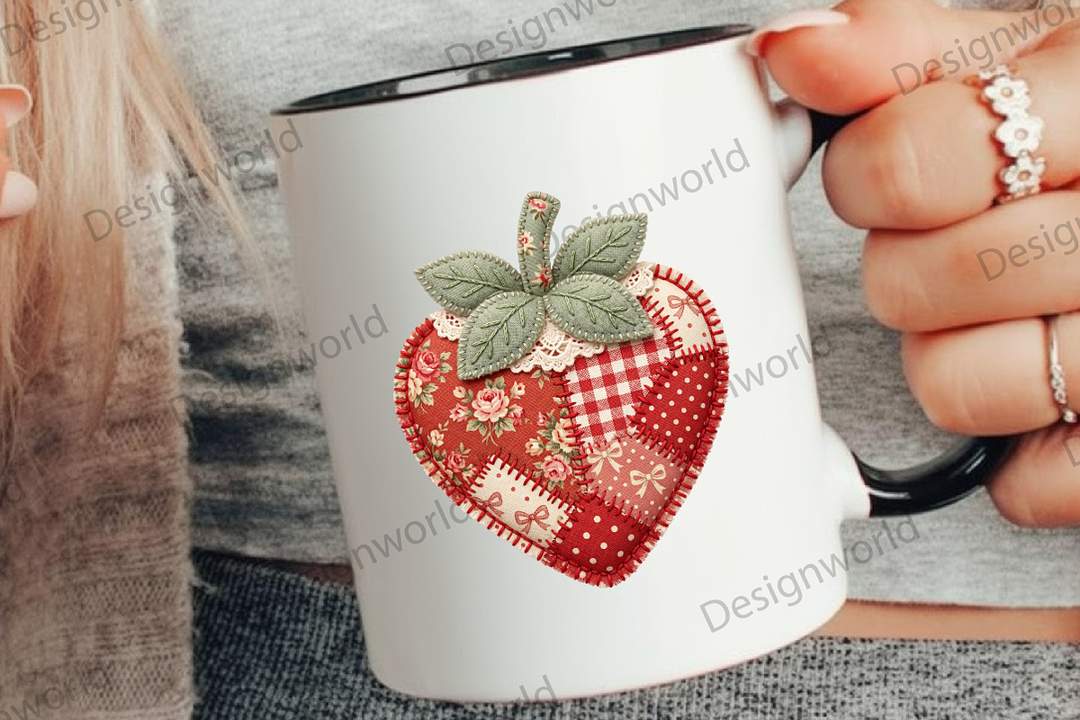 Faux Patchwork Strawberry PNG, a Seasonal Illustration by Designworld (Photo 4 of 4)