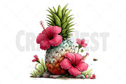 Summer Pineapple Clipart, an Illustration by Craft Nest (Thumbnail 11 of 12)