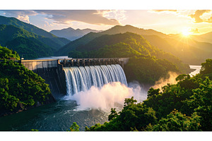 Hydropower dam releasing water with, a Nature Photo by Igor Tichonow