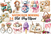 Morning and Fall Clipart, an Illustration by Watercolor design (Thumbnail 1 of 5)