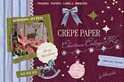 Crepe Paper Christmas Collage Kit, an Object Graphic by Anzhelika (Thumbnail 1 of 11)