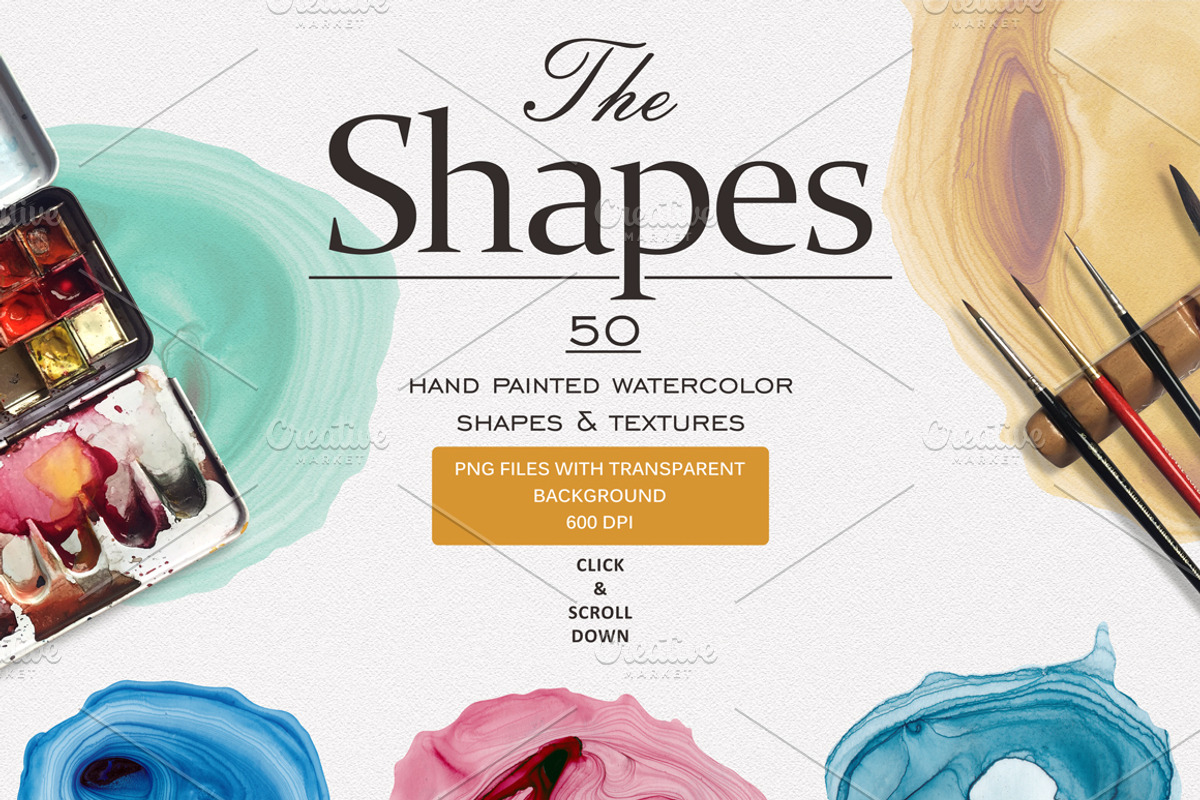 The Shapes (watercolor textures), a Texture Graphic by Soir Creative (Photo 7 of 8)