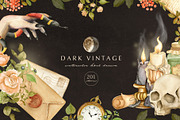 Dark vintage. Watercolor autumn set, an Object Graphic by JuliaBadeeva (Thumbnail 1 of 12)