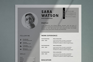 Stylish Minimalist Resume / CV