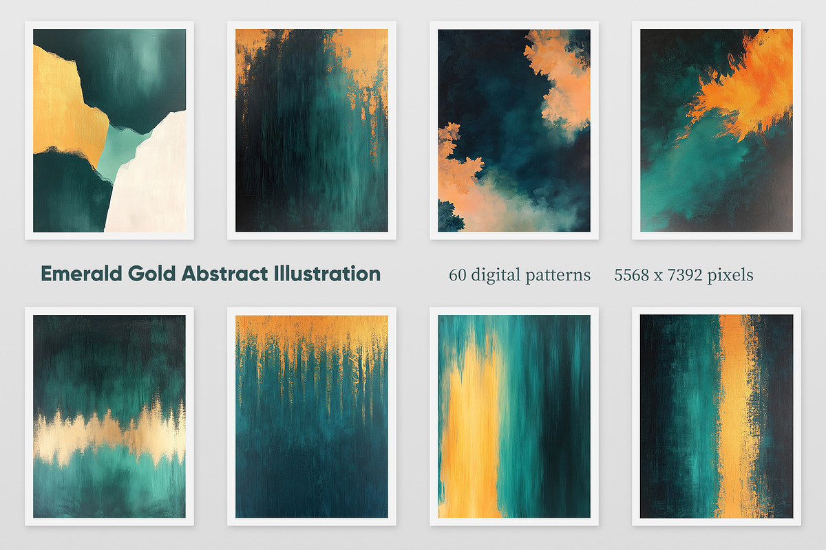 Emerald Gold Abstract Illustration, a Decorative Illustration by Housui Patterns (Photo 2 of 9)