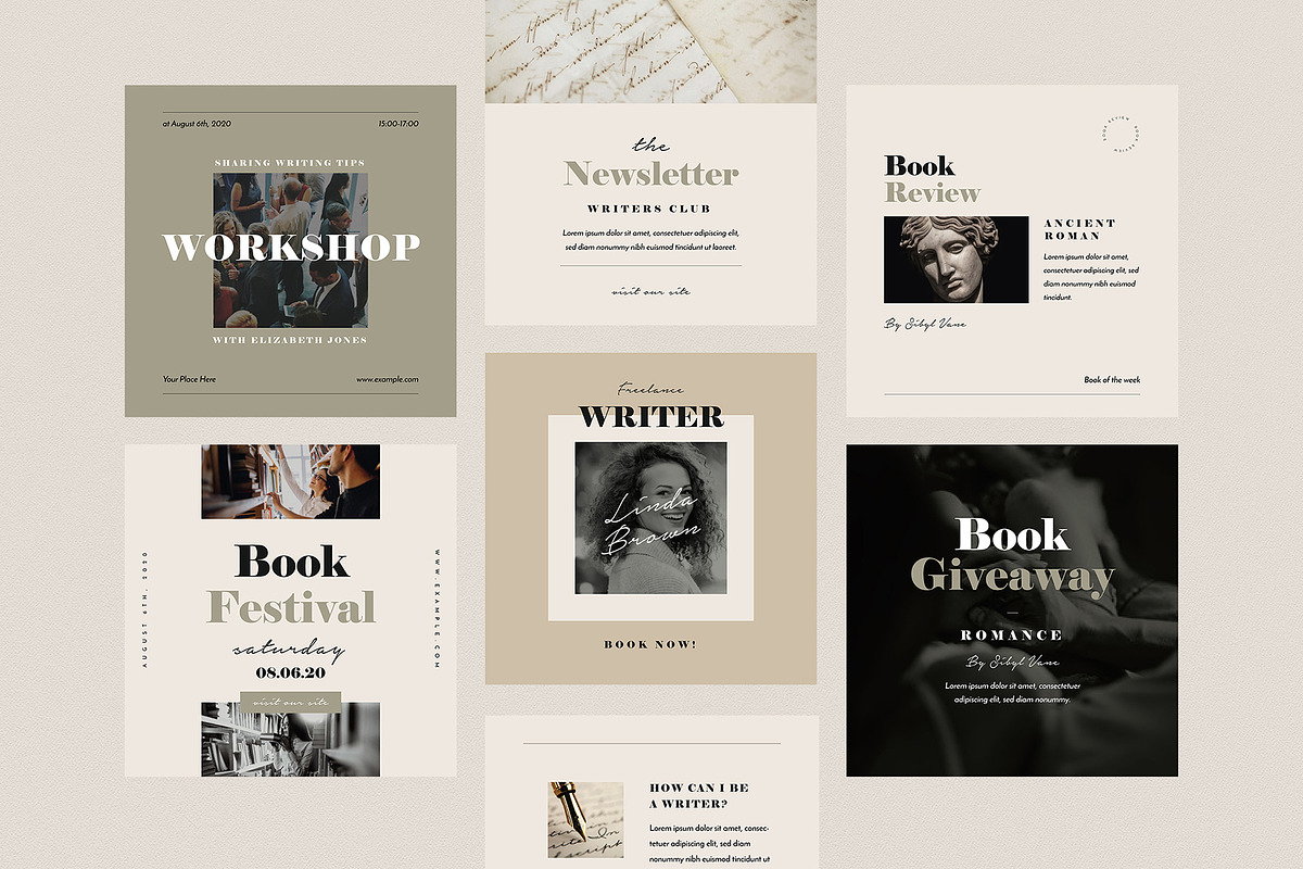 Writers Social Media Pack, a Social Media Template by Vynetta (Photo 6 of 8)