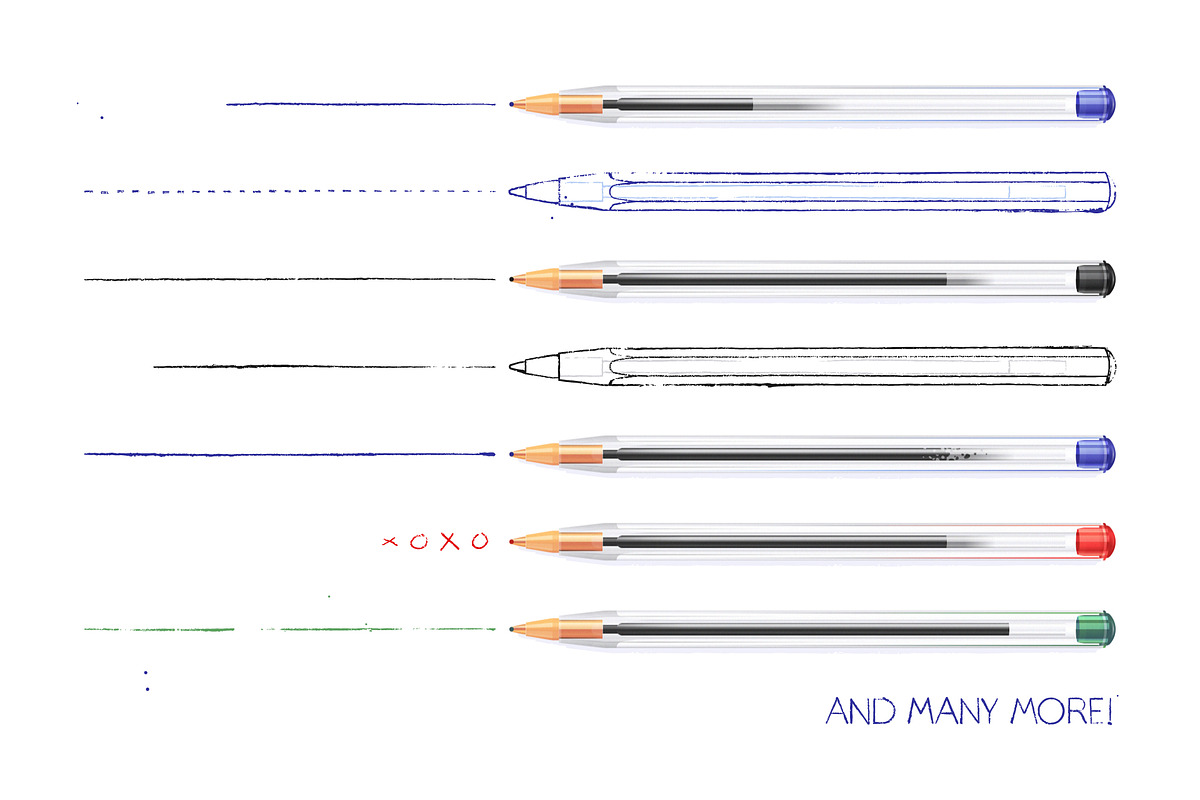 Used Ballpoint Pen Brushes, a Brush Add-On by Side Project (Photo 3 of 7)