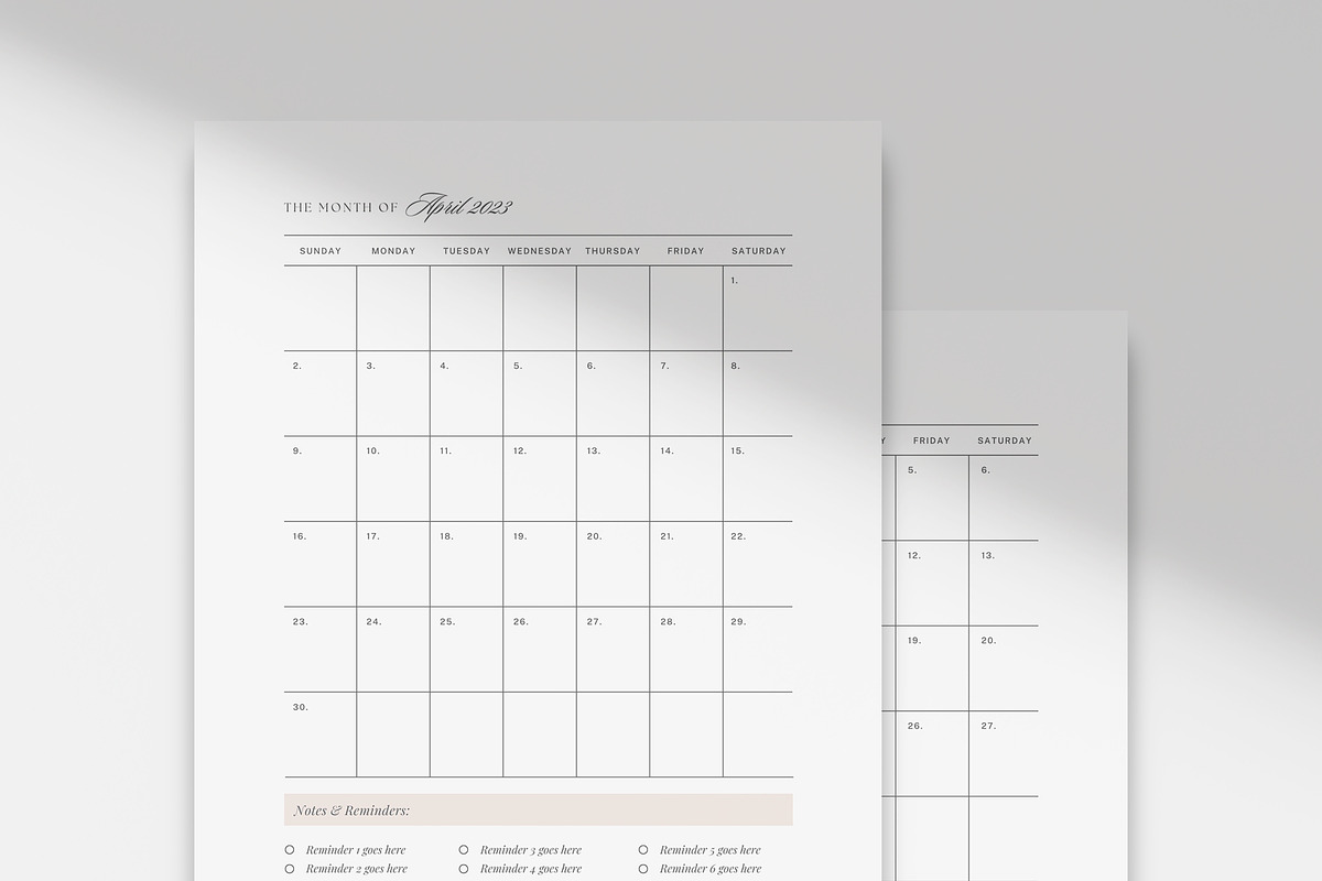 2023 Calendar Printable for Canva, a Stationery Template by roselindoco (Photo 2 of 3)