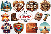 Rustic Father's Day Watercolor Png, an Illustration by RobertsArt (Thumbnail 1 of 8)