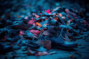 A collection of shoes on the ground, a Photo by Pavel_design