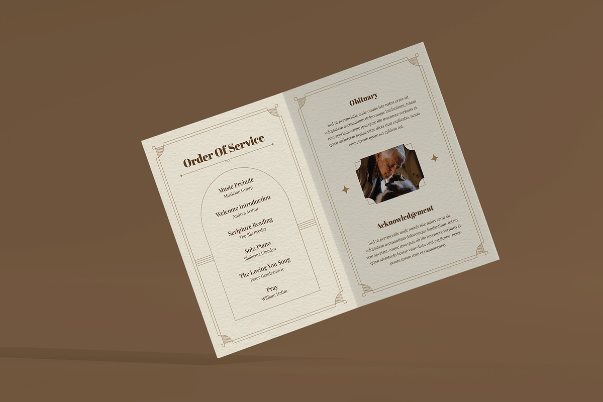 Classic Minimal Funeral Program, a Brochure Template by Neermana (Photo 3 of 4)