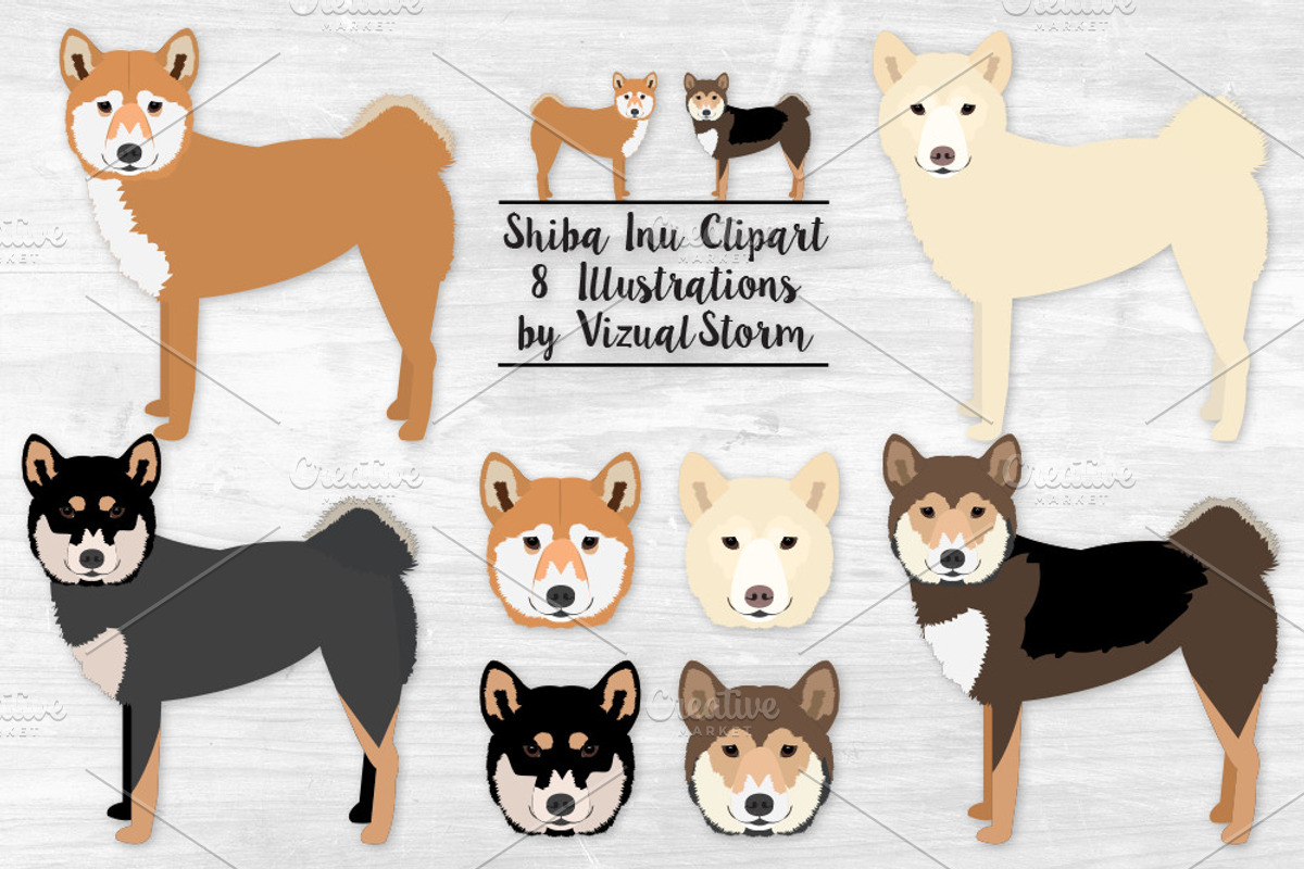 Shiba Inu Spitz Dog Illustration, an Illustration by VizualStorm