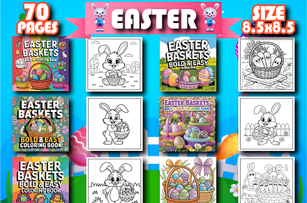 Easter Baskets Coloring Book For Kid