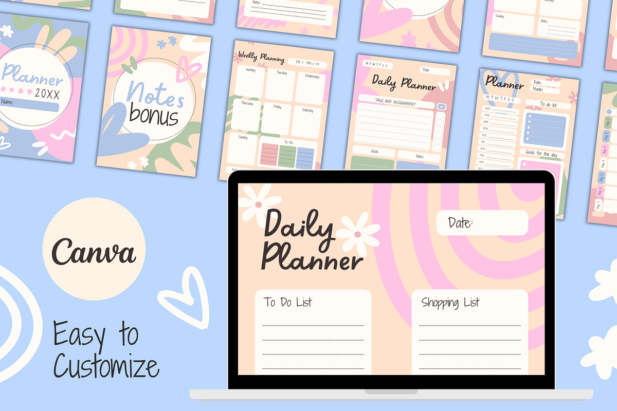 50+ Canva Planner Templates, a Templates & Theme by TemplateCastleStore (Photo 8 of 9)