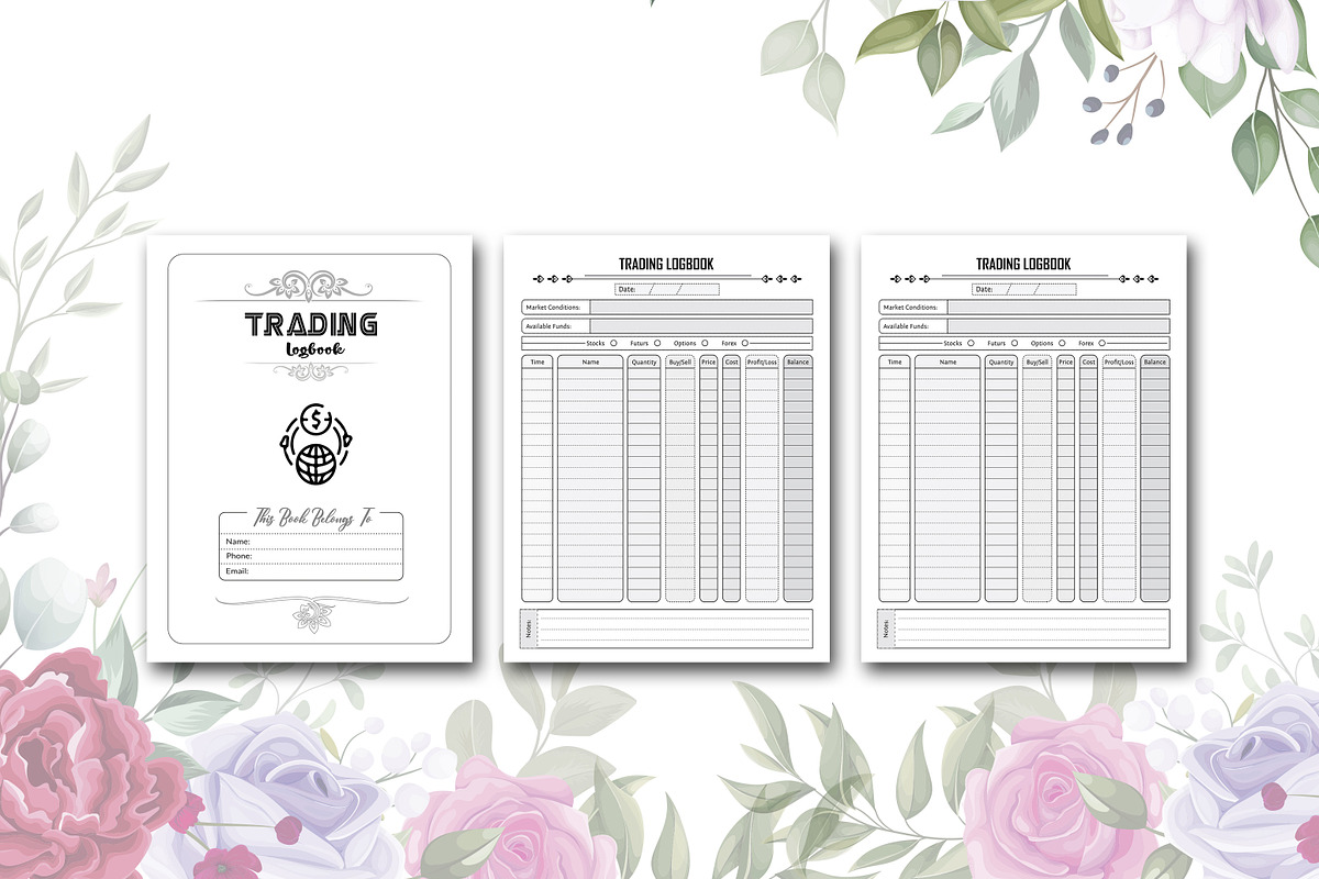 Trading Log Book, a Stationery Template by design_hut