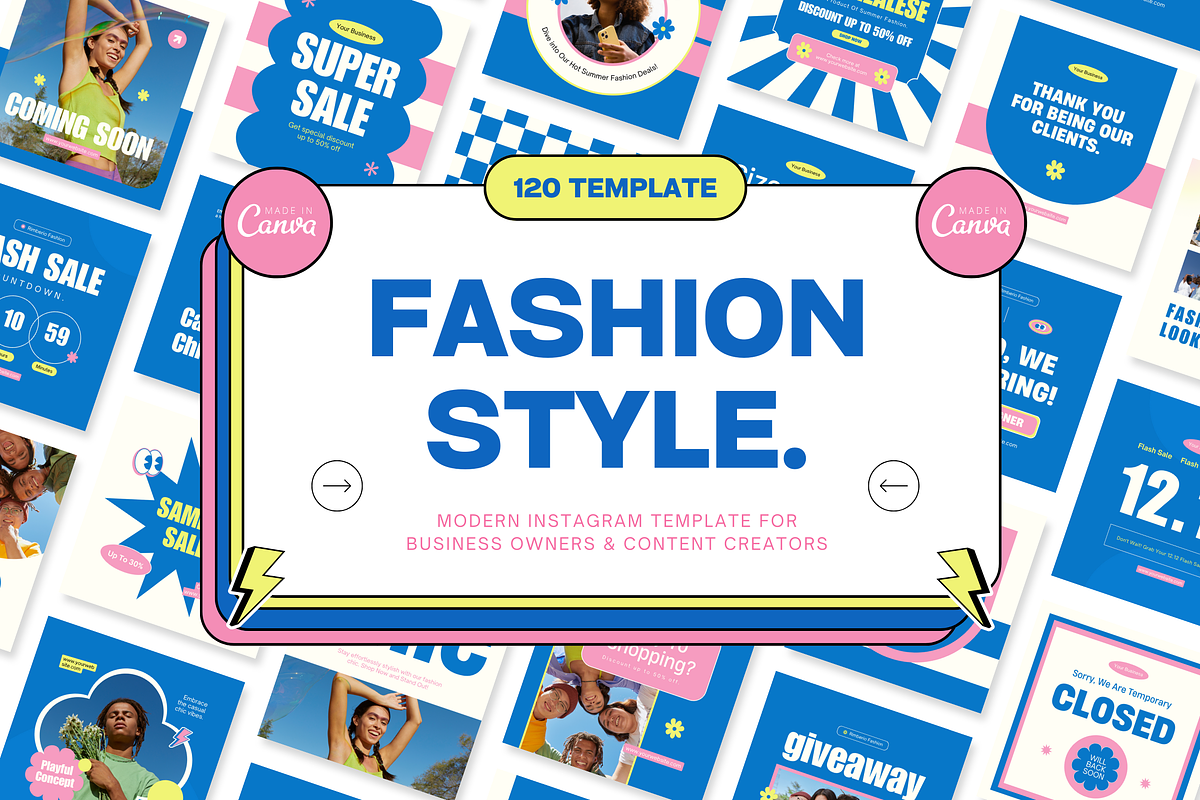 120 Fashion Modern Instagram Pack, a Social Media Template by Branding Victory STD (Photo 1 of 9)