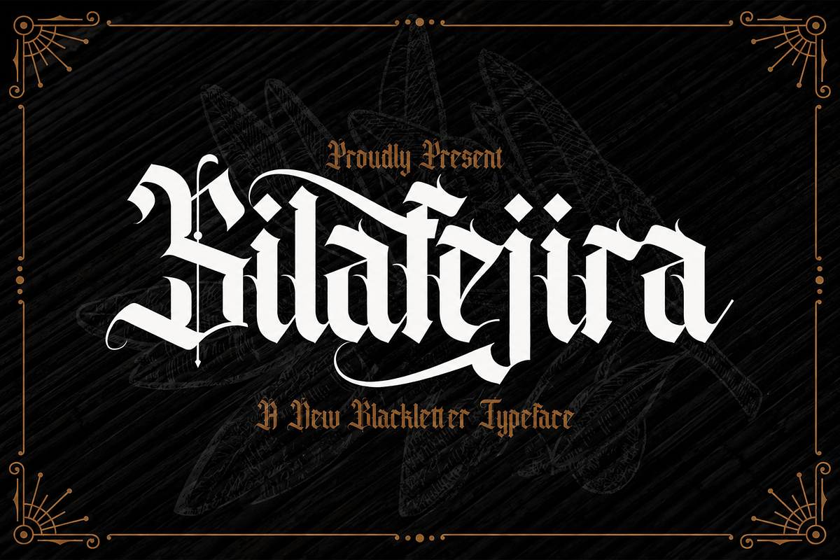 Silafejira - Blackletter Font, a Blackletter Font by StringLabs (Photo 1 of 11)